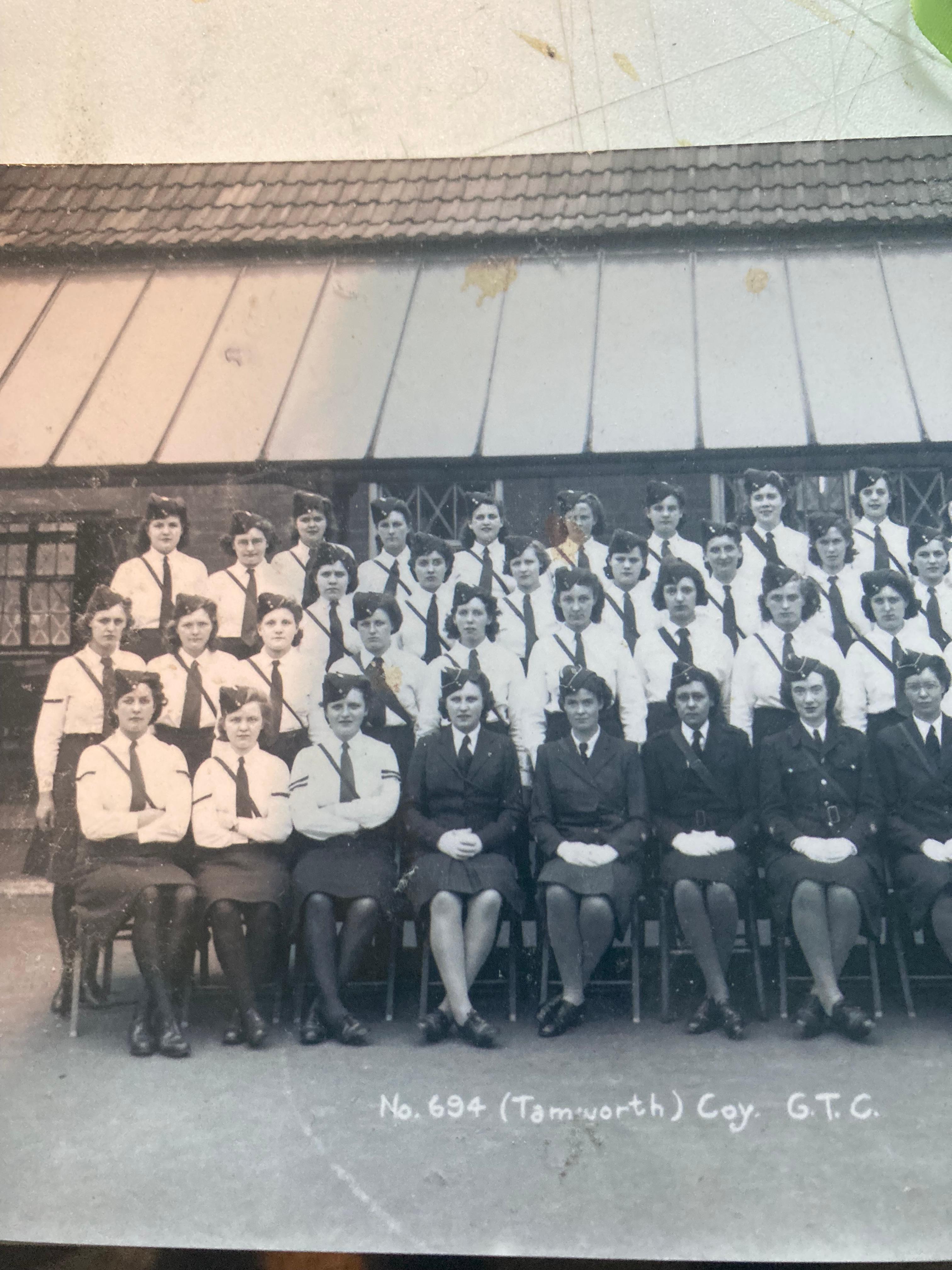 Girls training Corps, Tamworth High School, England.
See if you can pick Bird out!