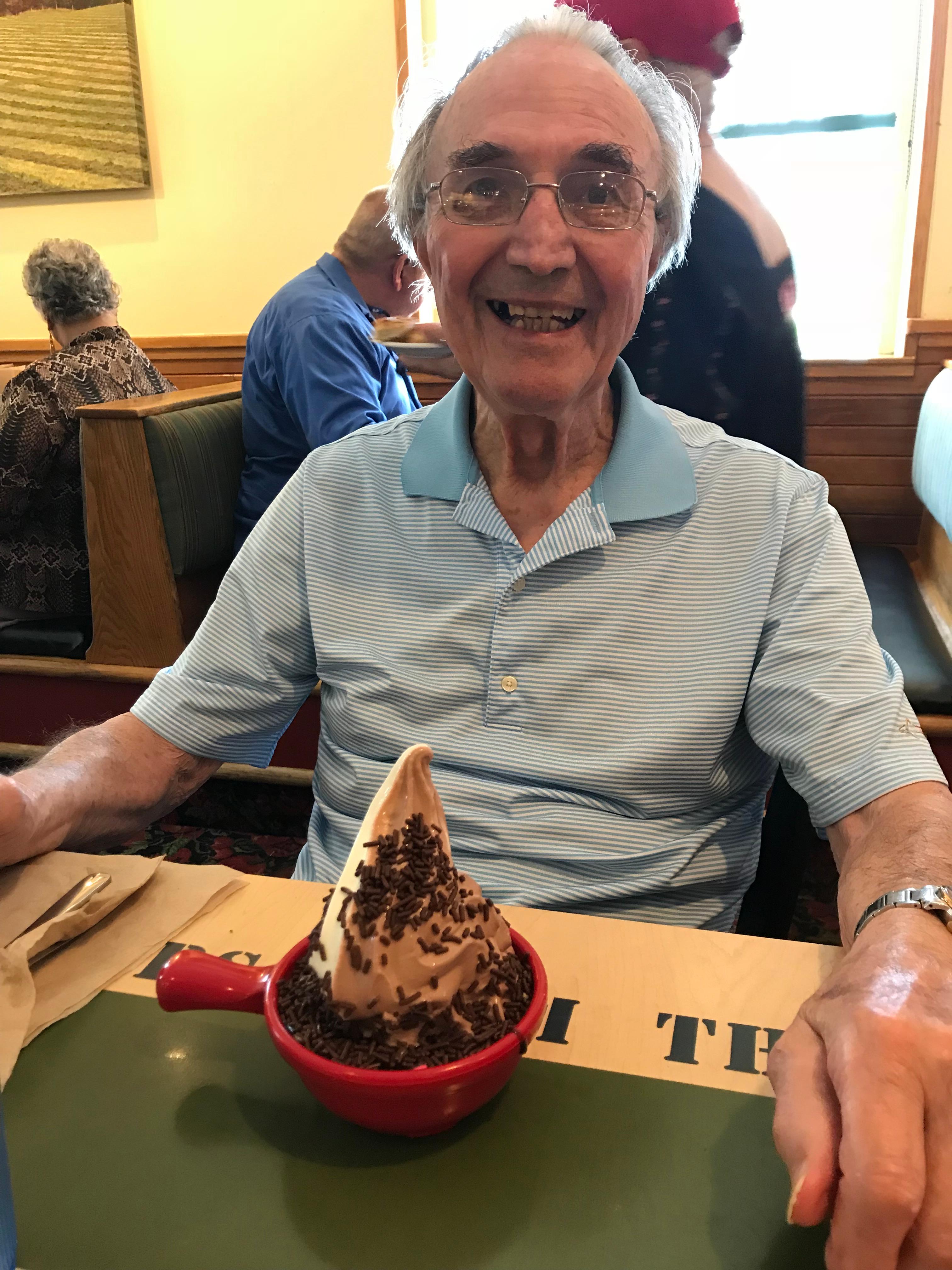 His favorite …ice cream!!!