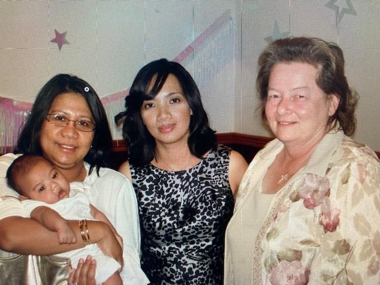 This was one of my greatest memories of Jeannine where she attended my son's Christening in 2008. Leticia, my other dear friend, was the one holding my son and was also very close to her.