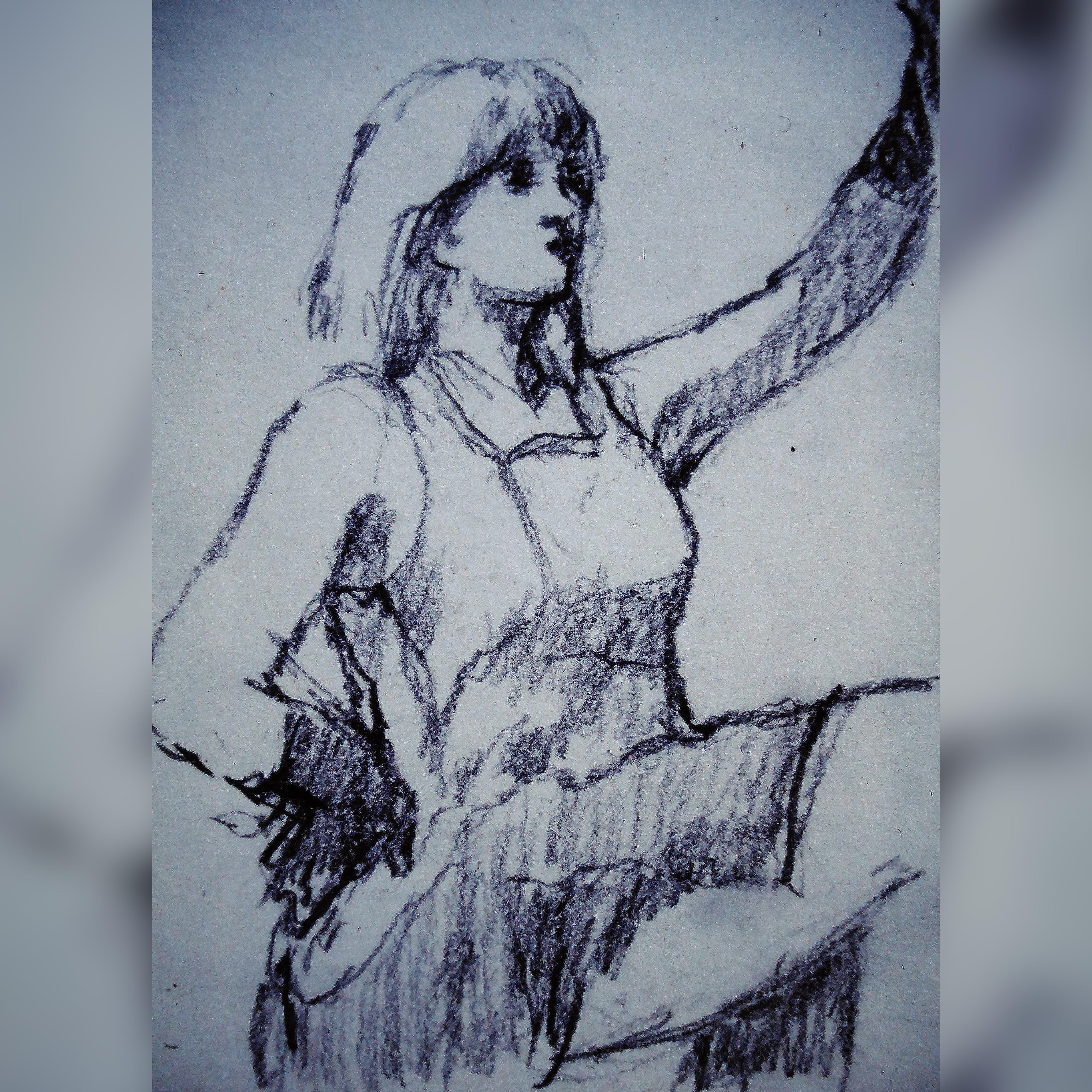 Charcoal drawing of Lyndsey age 10 by my father, Roy Collins