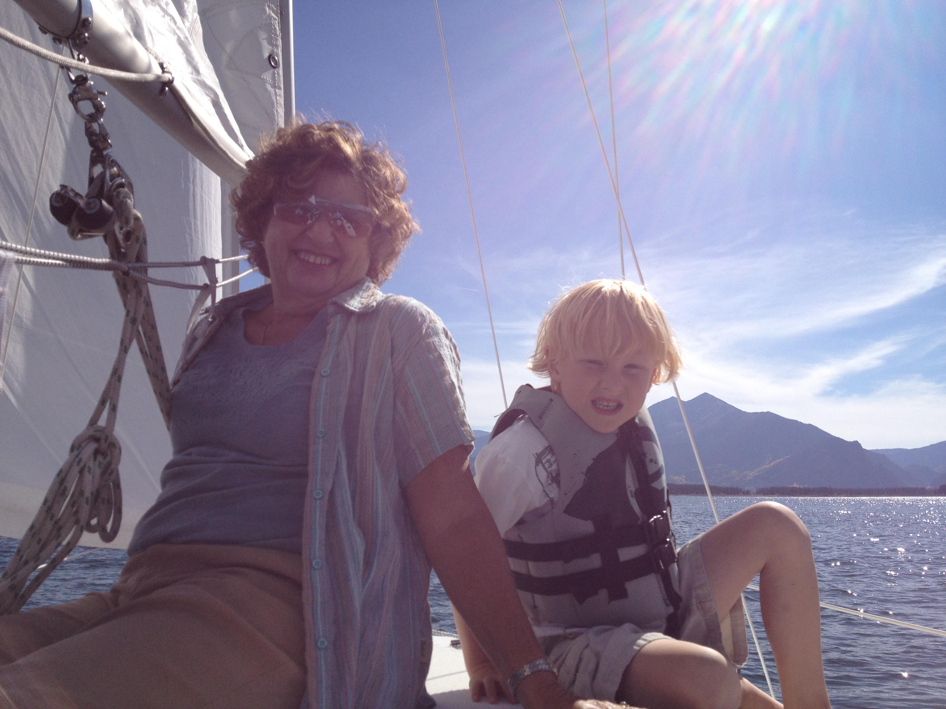 Nana sailing with Brady, 2012.