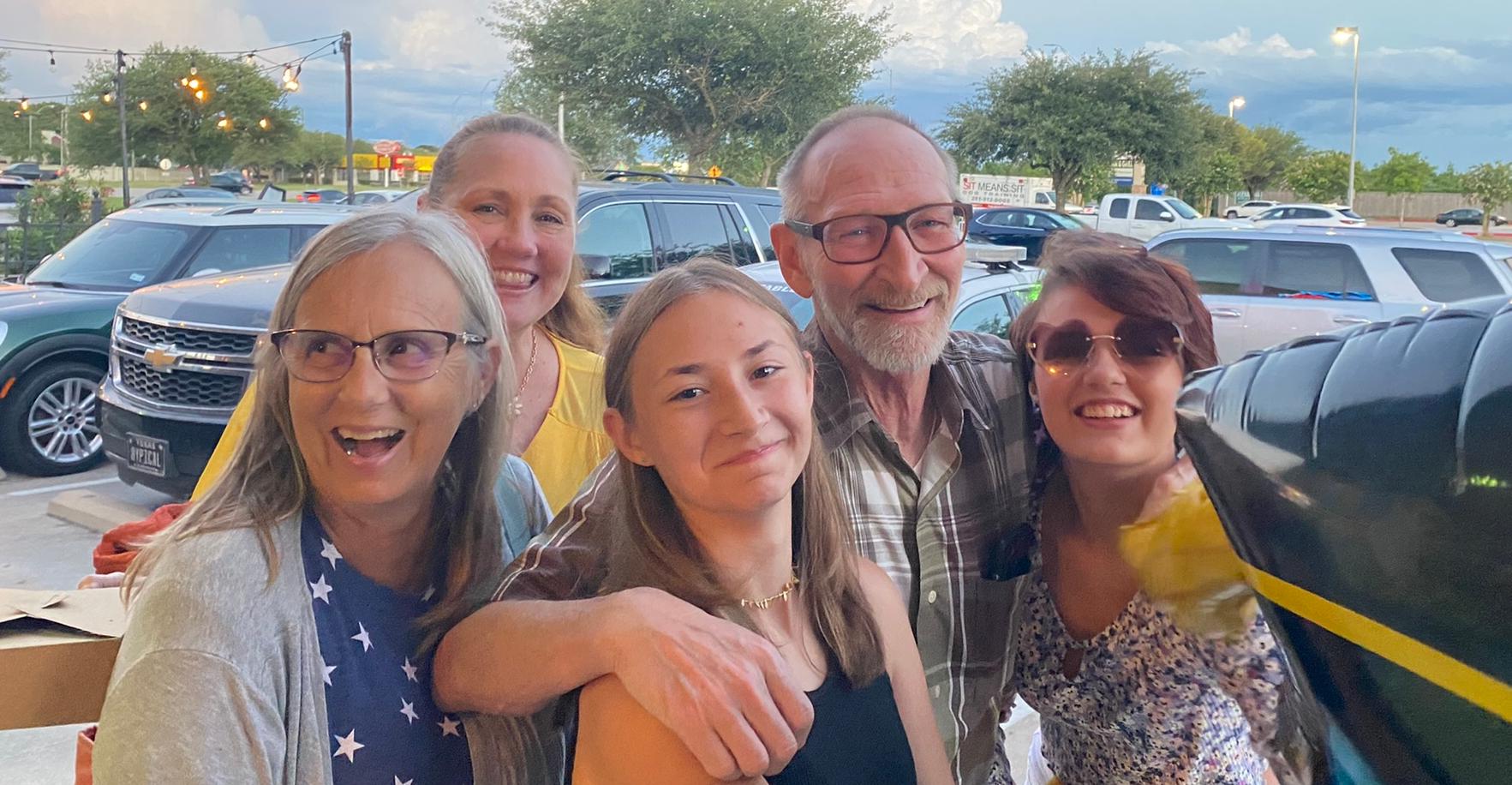 Dave and Stacy with long time friend Robin, granddaughter Ali, and Zoe.