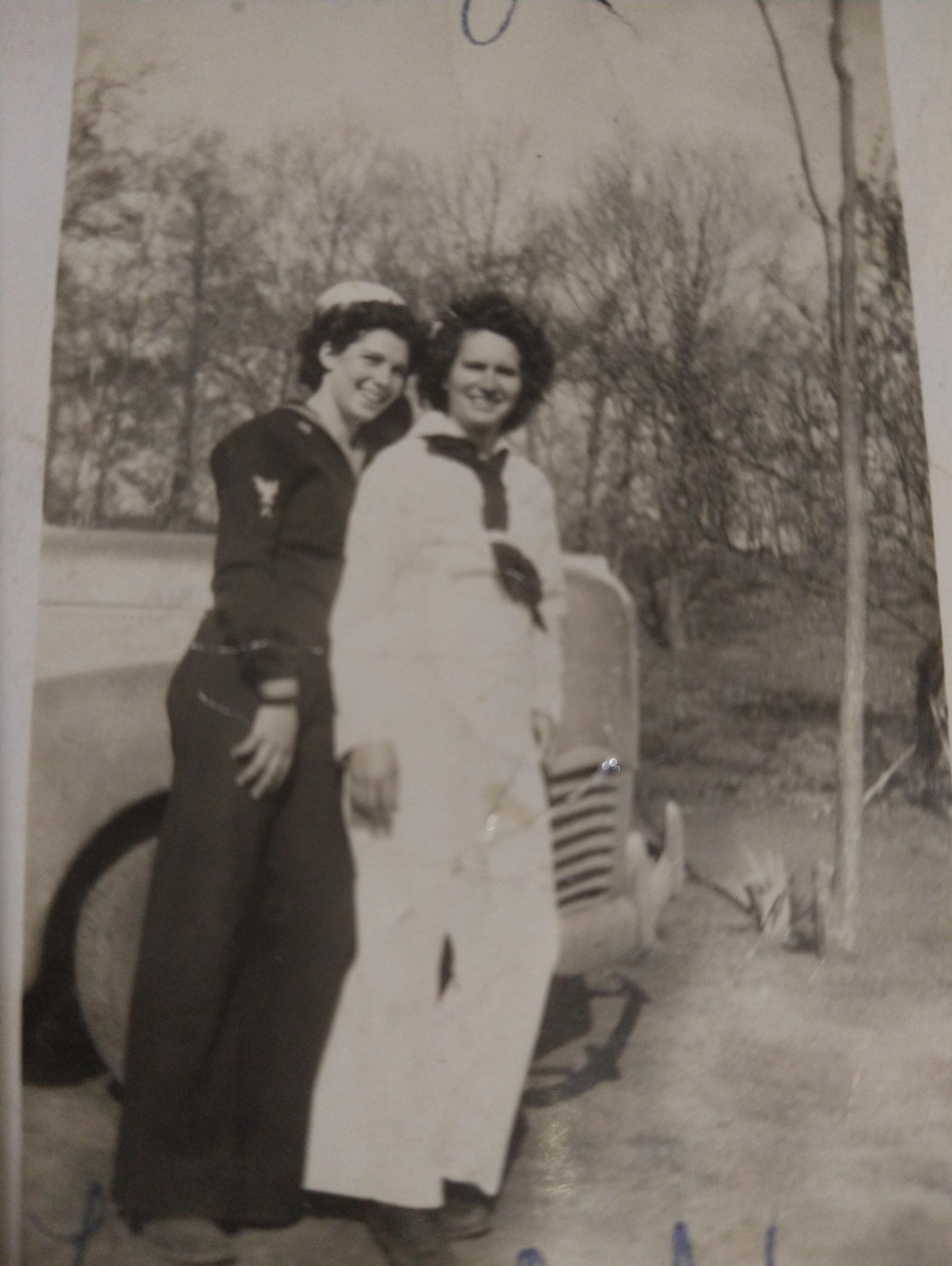 Having fun with her best friend, Opal Fletcher, about 1947.  Lavern is on the left.