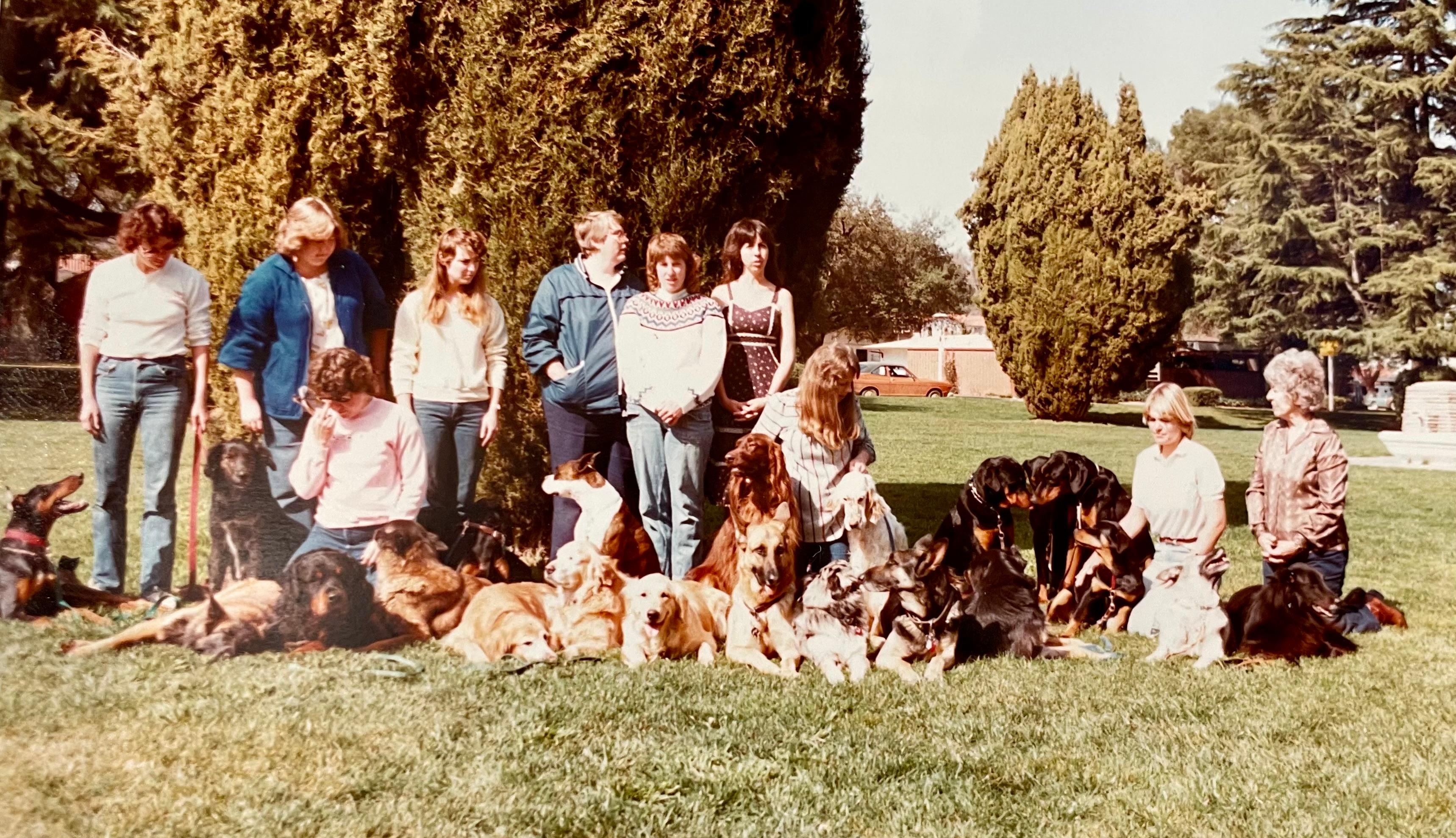 From Karen Clanin - Because I had a Malinois in the 1970s Carole and I began to talk dogs at shows and matches.  Jim and I moved up here from SB in 1977 and I encountered Carole in a shopping center parking lot one evening when I was training Brig and we began talking about SLODOG being defunct and agreed we would work together to try to get it going once again. 
 
A small group of members (had about 13 members back then) rode to dog trials/shows in Carole's van, imagine folding chairs set up in the back of the van for usually 2 or 3 others riding along with dogs.
 
She was quite a character.