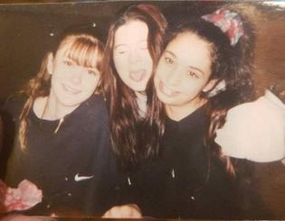 Lyndsey, myself and Ashley, High school, I believe this was freshman year 1998.