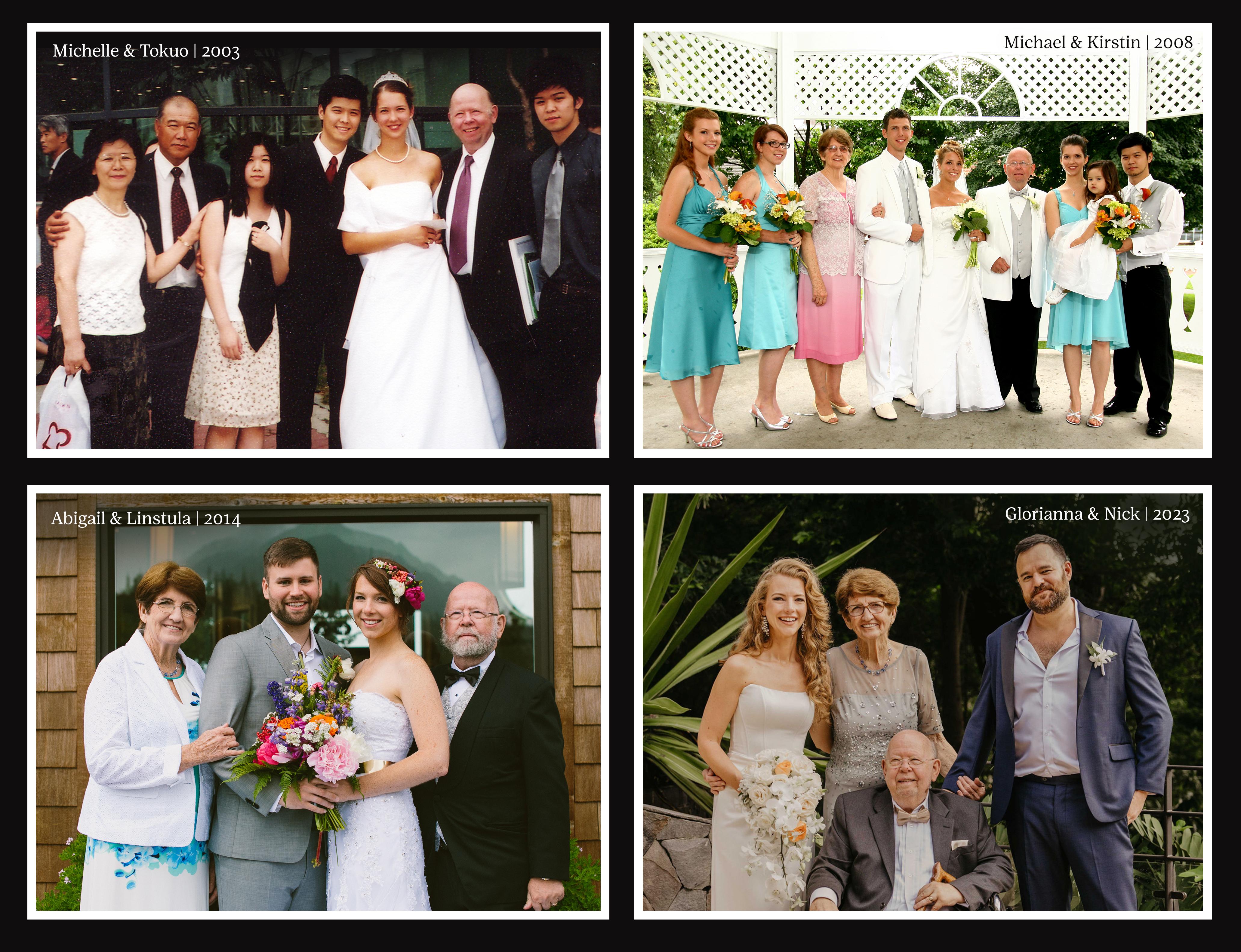 We are so grateful that Dad was able to watch all of his children get married. He even walked Glori down the aisle just last August and had everyone in tears.