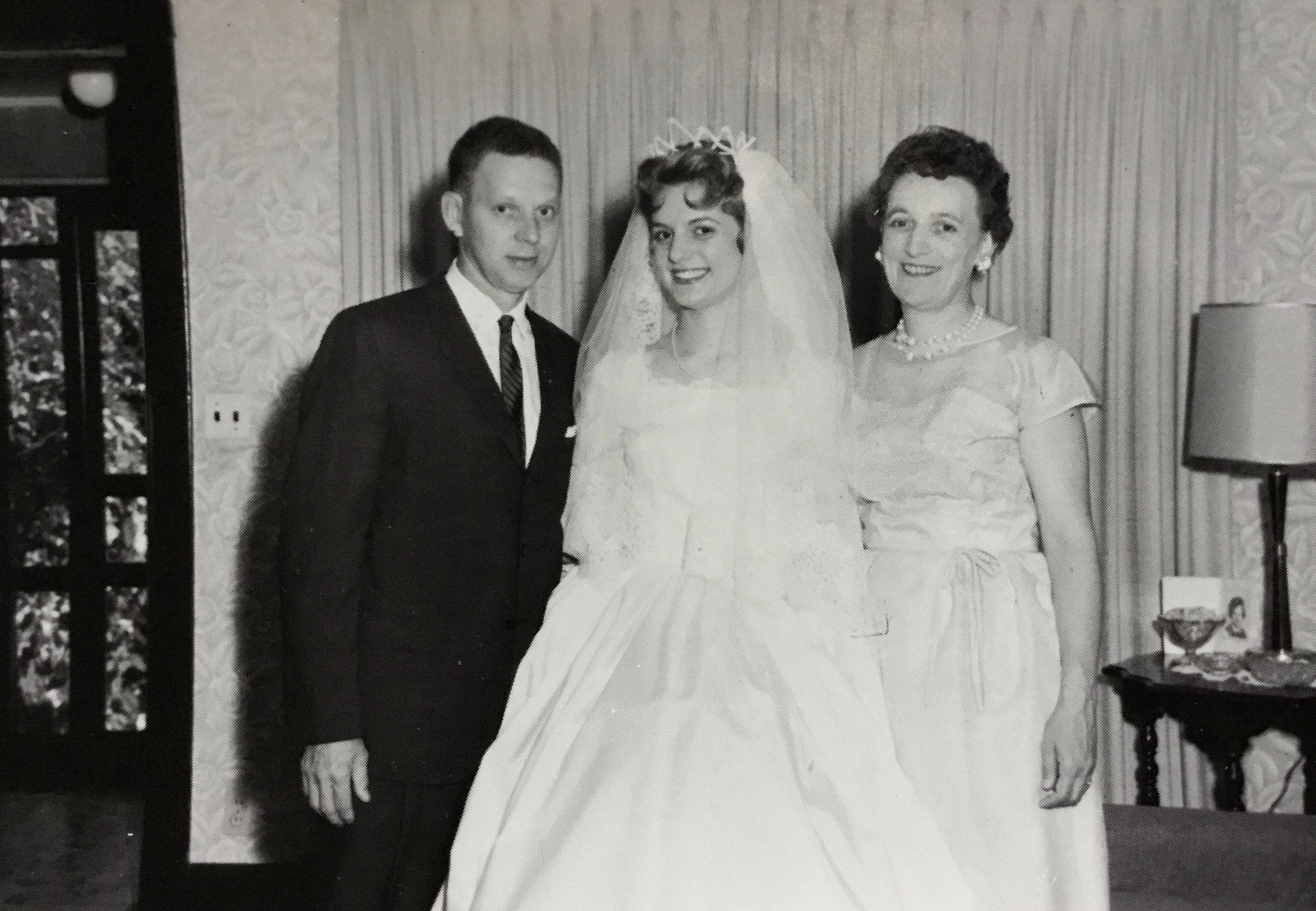 Mom with her parents at their home in Winona