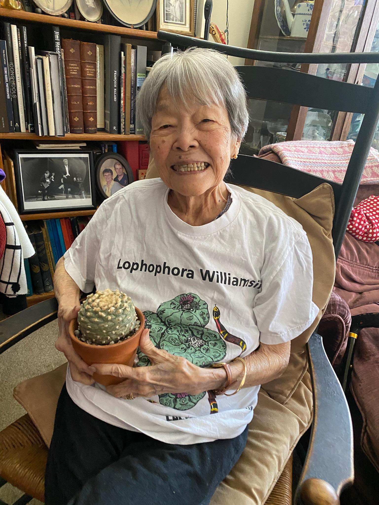 Fumi and her peyote plant.