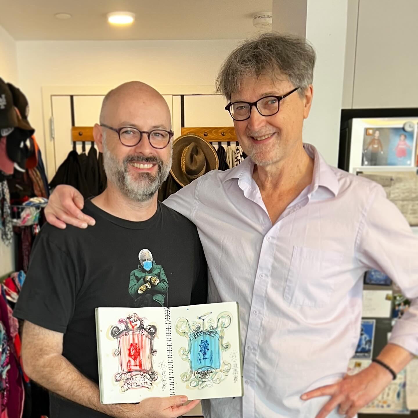 I first met John in 2001-ish when he'd been hired by the American Bible Society as a curator to build an art collection for their building near Lincoln Center (at the time), and someone gave him my name as an artist to possibly include. We immediately became fast friends, and I was so grateful to meet someone like him in the art scene of NYC, as I had only recently arrived there to pursue my career.

John had a rare and special mix of gentleness, humor, wisdom, humility, talent, and intelligence that was a breath of fresh air, as it was in contrast to my anxiety about “success” as an artist. John was unfazed by the pressures of a career in art, and conducted himself with a grace I wish I possessed, and joy in living life and making work that blessed everyone that knew him. We eventually attended the same church, and the quiet faith that supported him was profound in its purity, and how he celebrated the good in others, and in culture.

His Hothead/Coolhead sculptural pieces rank among my favorite installation art of any kind, and his ‘Big Hat’ multi-year project in particular has been a fabulous journey to witness (albeit afar, as I live in California now), in part because it perfectly embodies his character.

The photo is from late 2022 when I was in NYC for work, and an old friend hosted a brunch that John was able to attend. He showed up with a gift for me of a sketchbook filled with Hothead/Coolhead drawings that I absolutely love and will forever treasure. He was already struggling with cancer at the time, and I felt so lucky that I got to see him.

I love you John, so much, and will miss you greatly. Godspeed my friend...