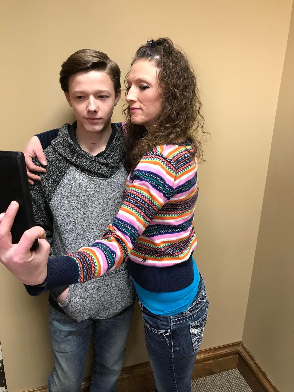 Kyle and his mother Mica at the Franklin County Court House.