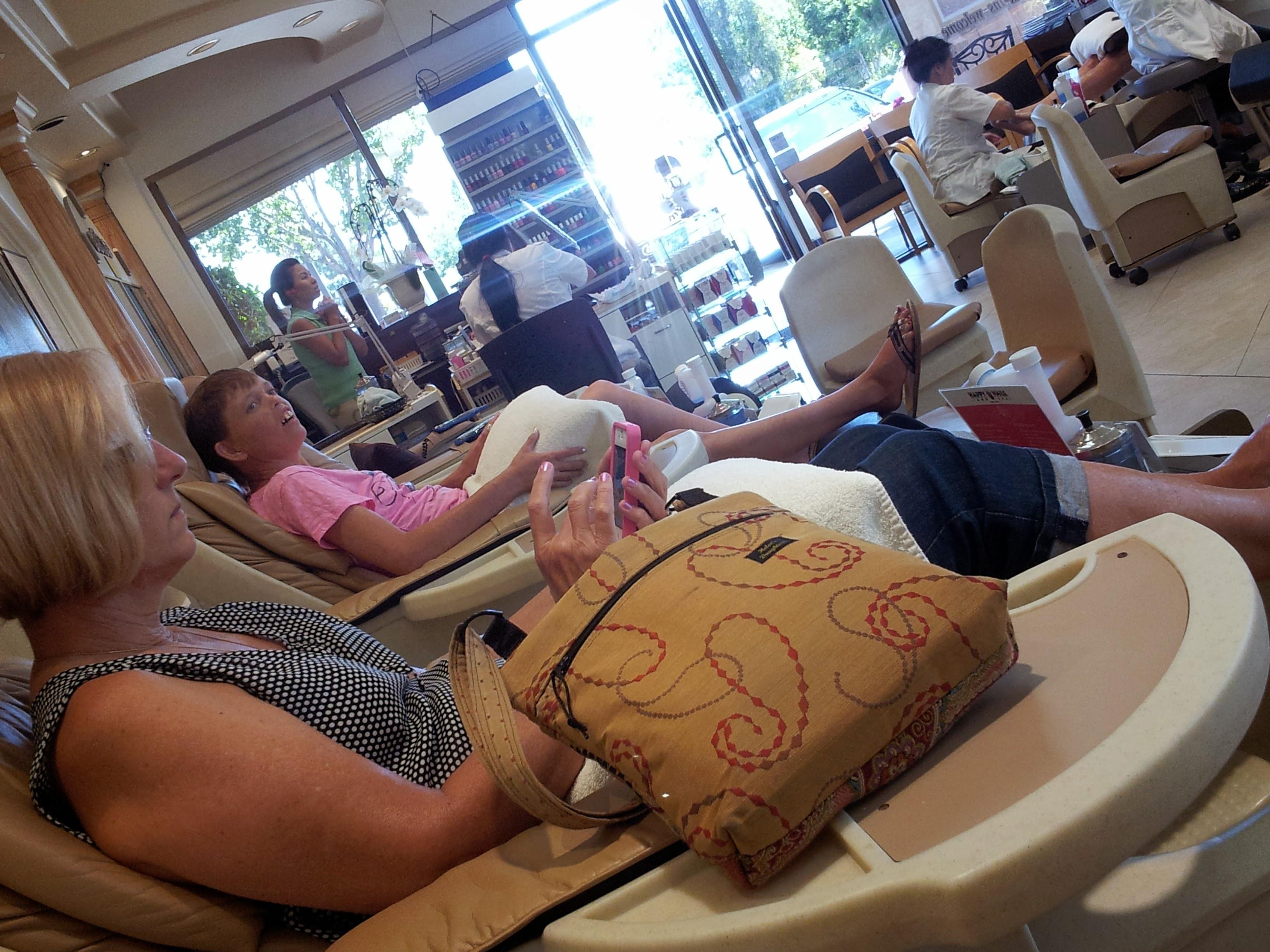 Getting our nails done. Once I took Ashley to get her nails done for her birthday and a stranger ended up paying for it. There was something about Ashley that could bring out the best in people.