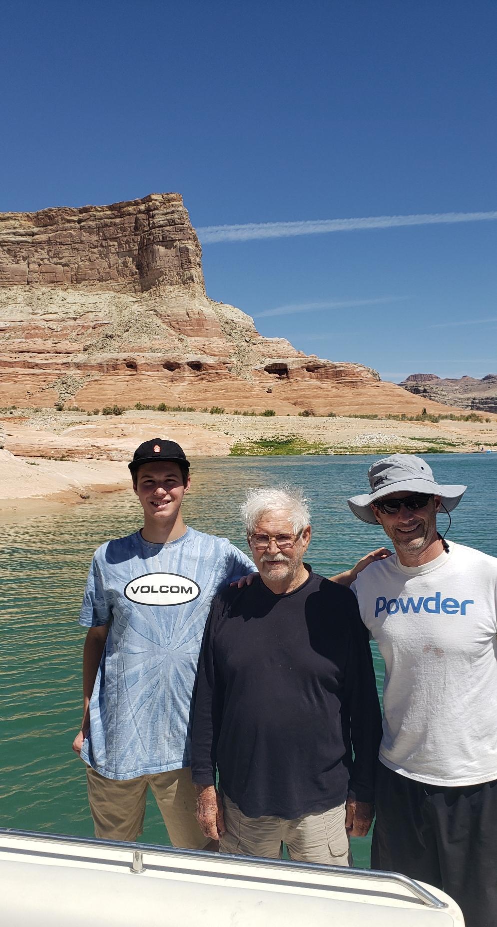 Papa, Robbie and Brian at Lake Powell