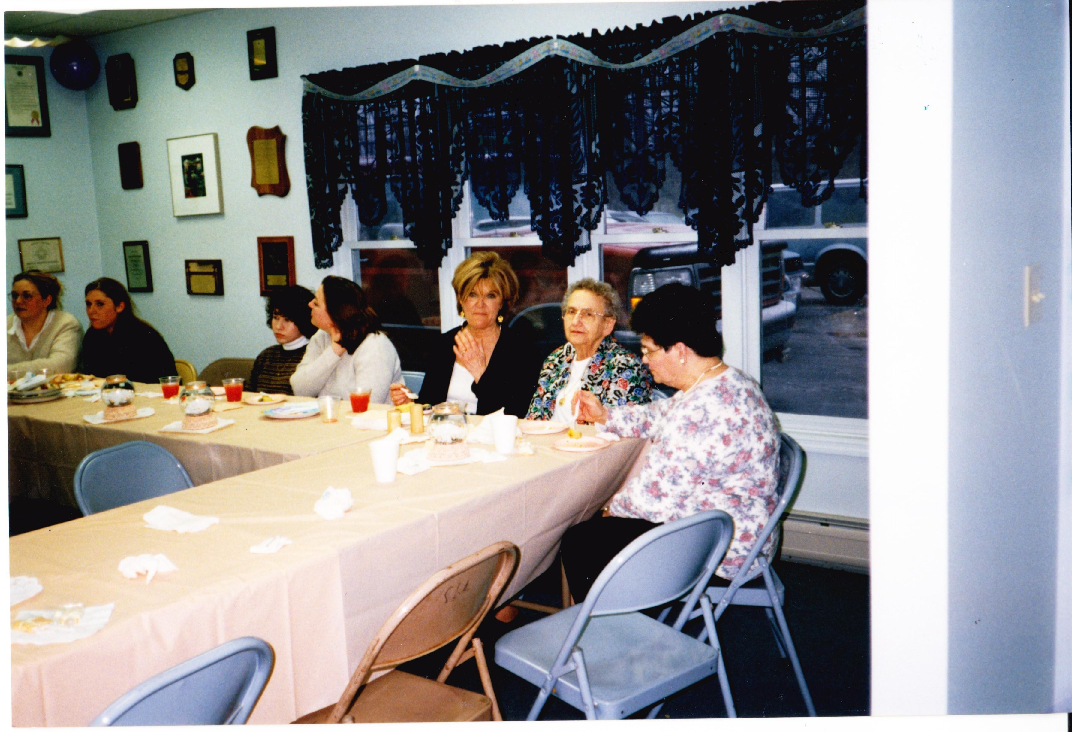 Edna with Ed's mom Marie and Ed's aunt Martha at Ed's daughter Kim's baby shower in 1998