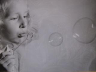From sister Delaine: Mom blowing bubbles.