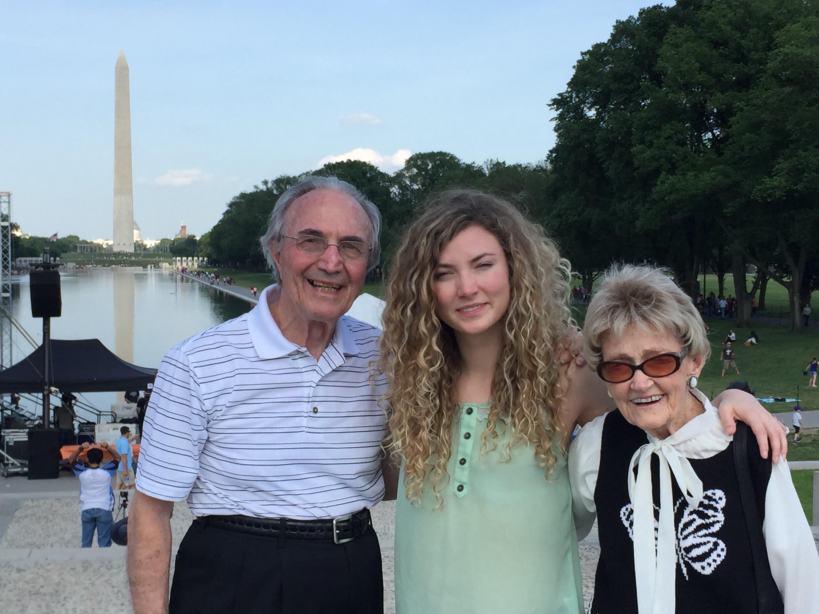 Shannon with Grandma & Grandpa in Washington, DC. 2015
