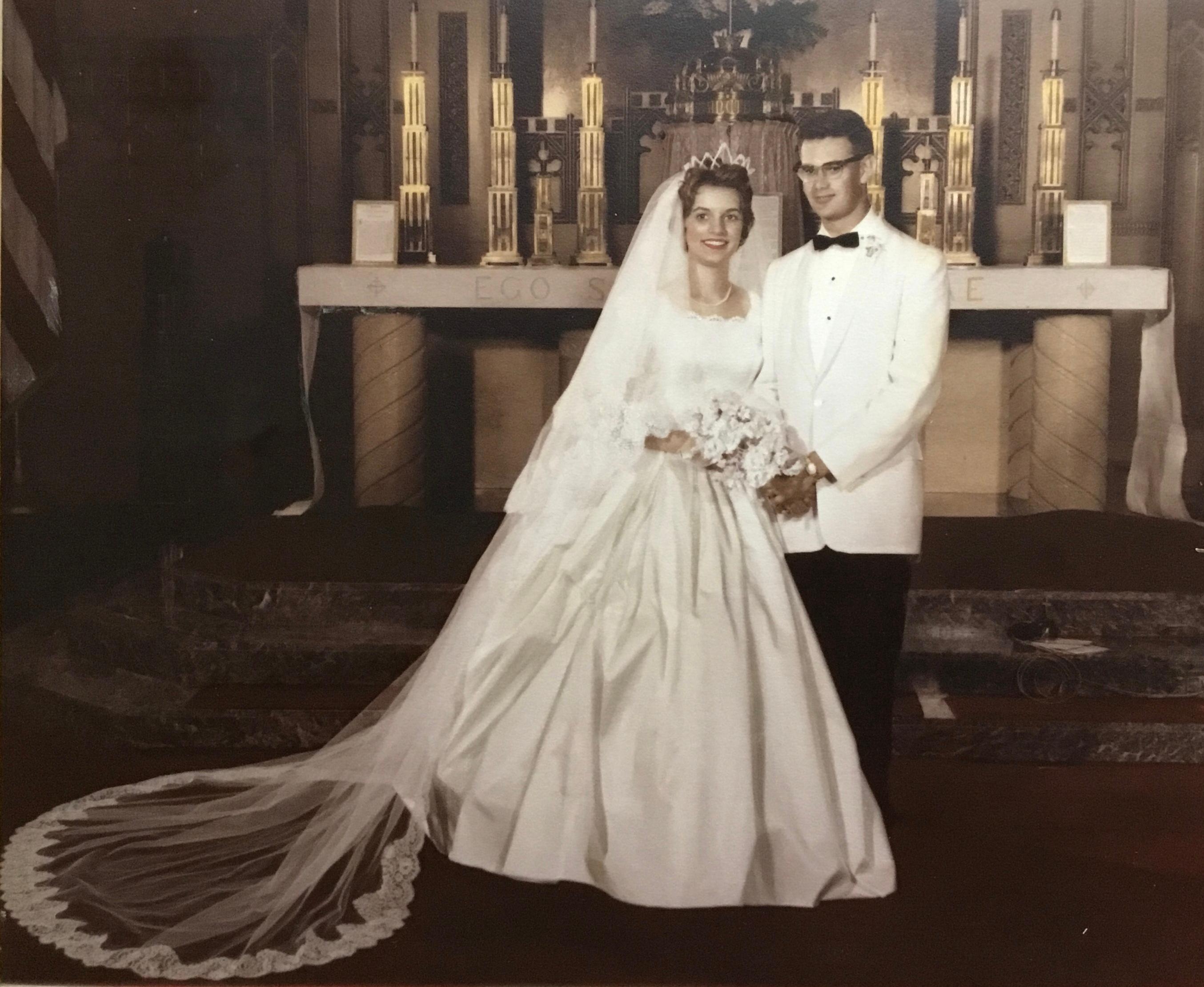 The bride and groom at the Cathedral, June 23, 1962
