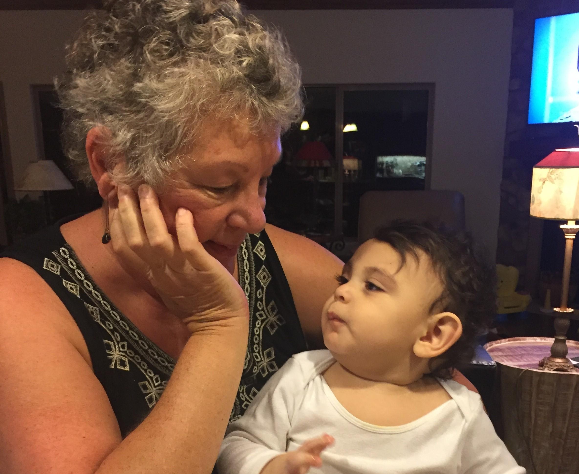Noah and "grandmas." Noah just turned two and Beck....