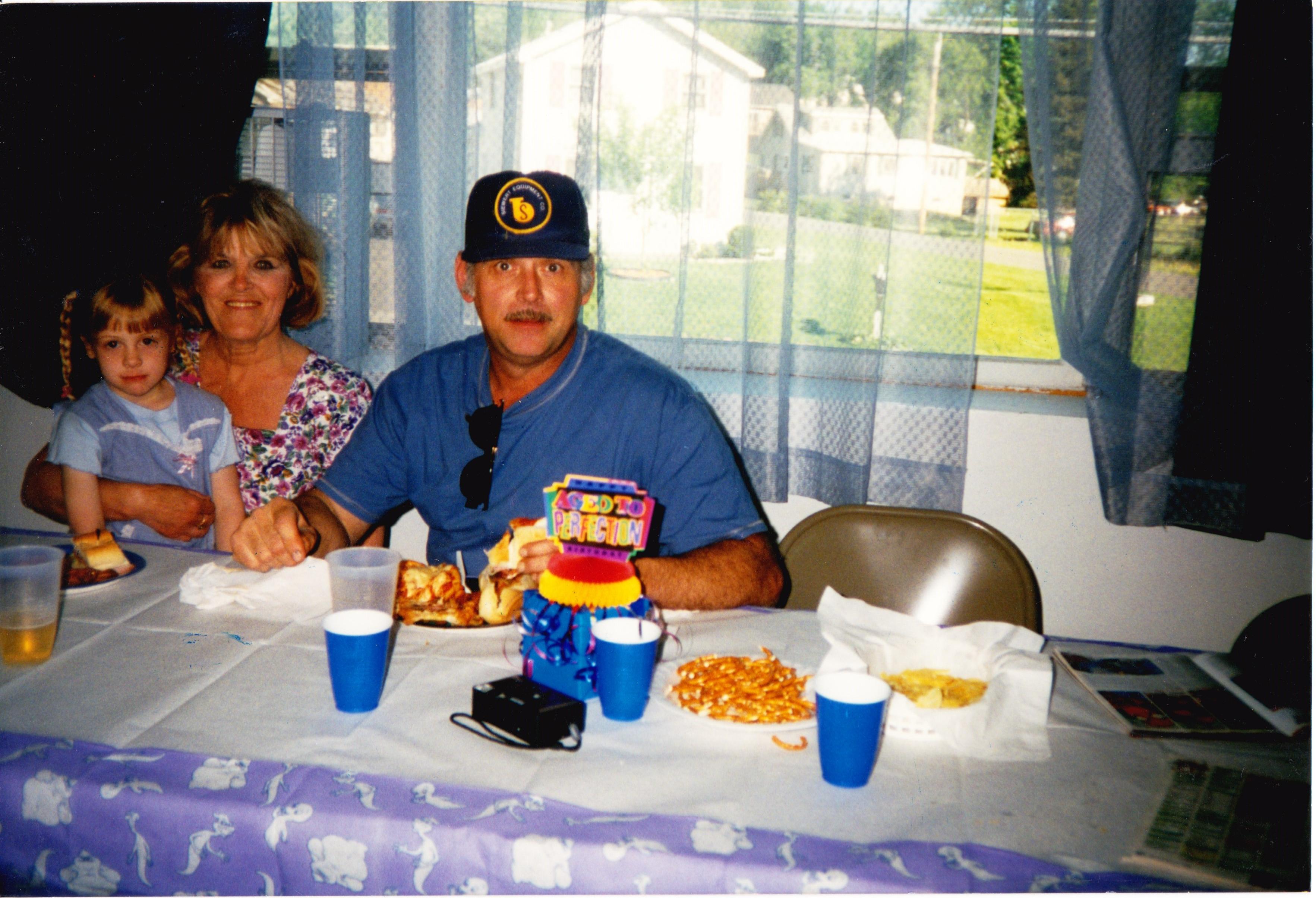 Edna with Ed and Stephanie at Ed's 50th birthday in 1996