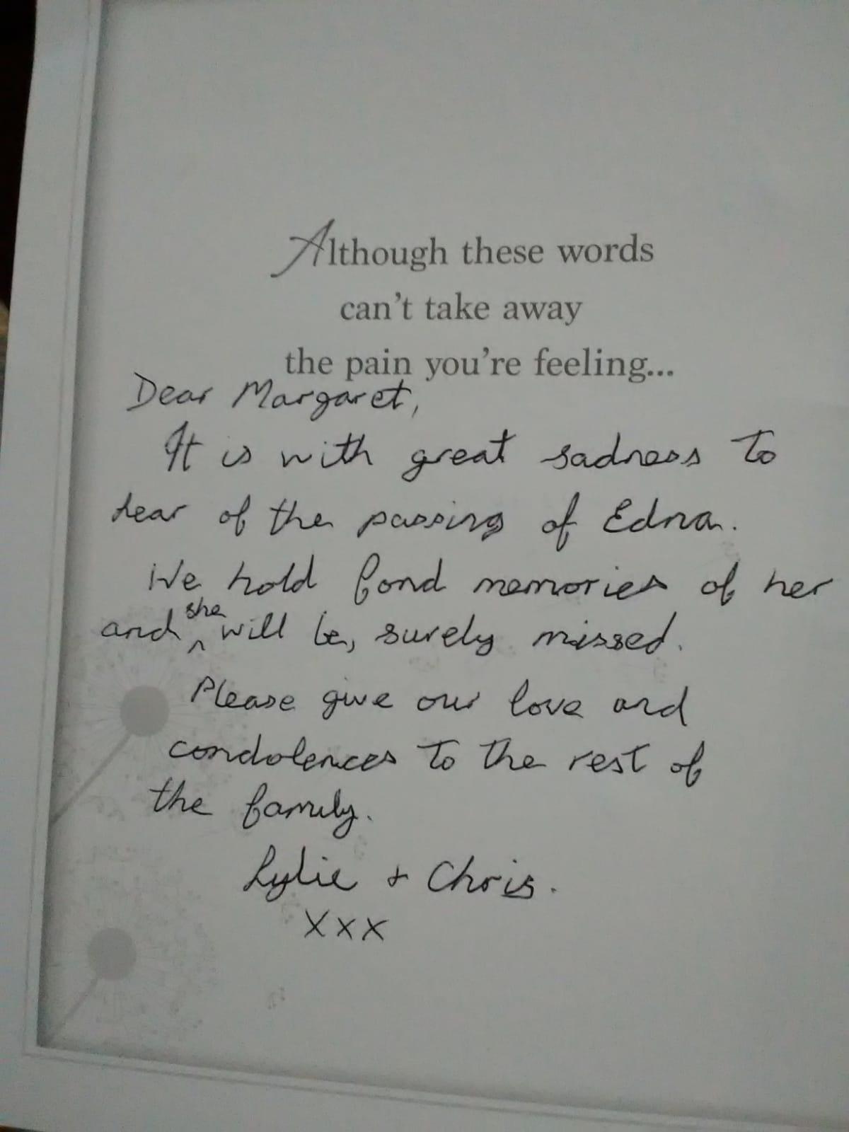 From Birds cousin Lylie in England.