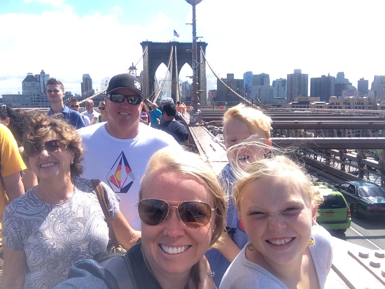 Walking across the Brooklyn Bridge 2015