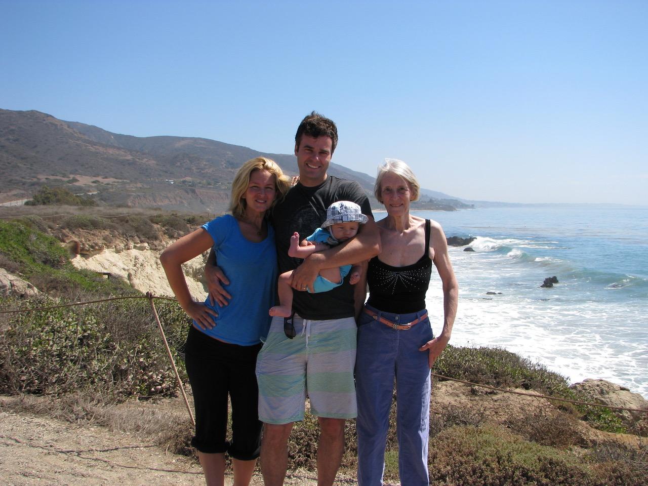 Reagan, Kelcey, Milo, Marsha in Malibu, CA.