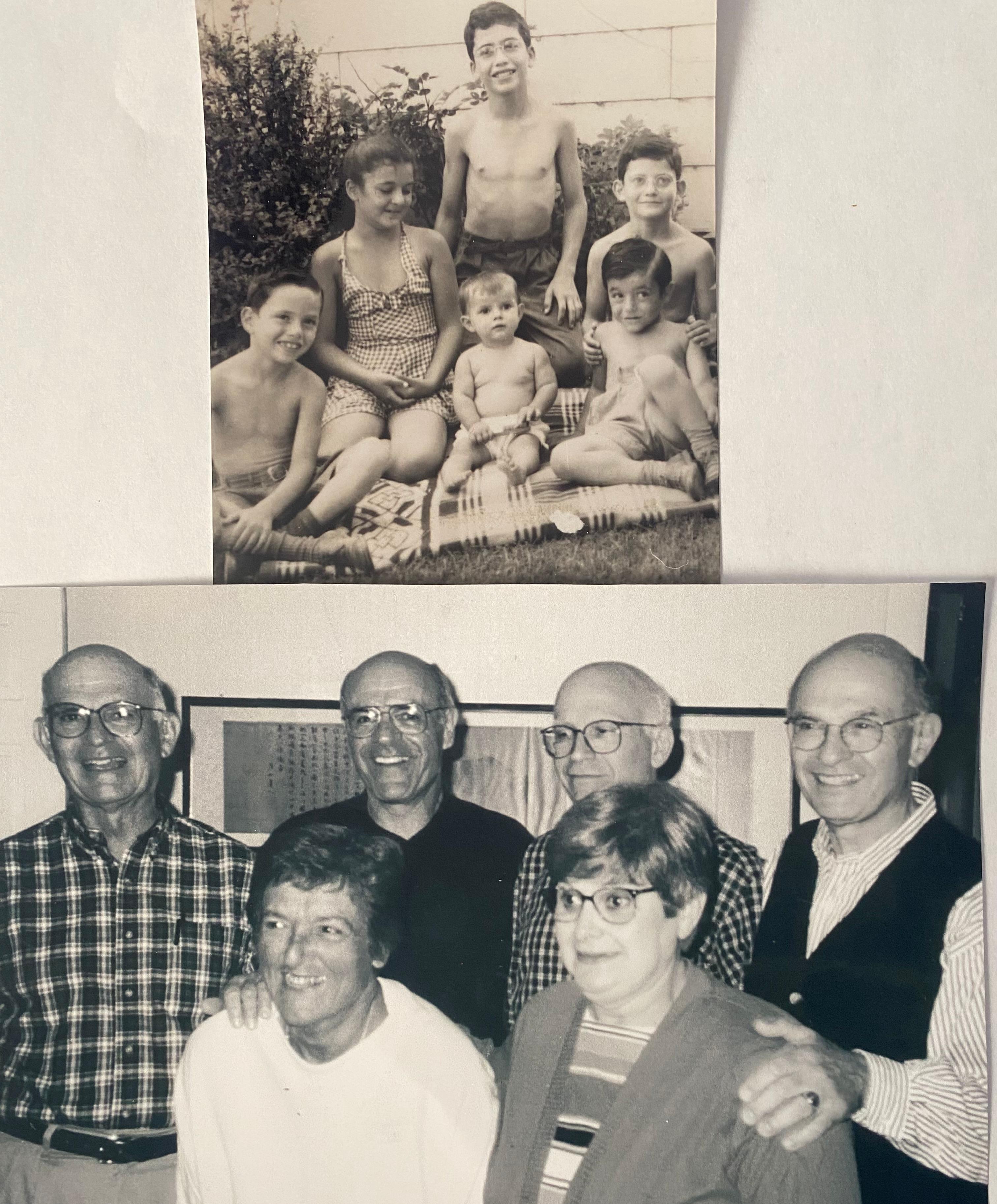 (top) Baby Marta surrounded by her beloved Spalla and Paganelli cousins
(bottom) Cousins Robert, Losh, Charles, John, Liz and Marta
