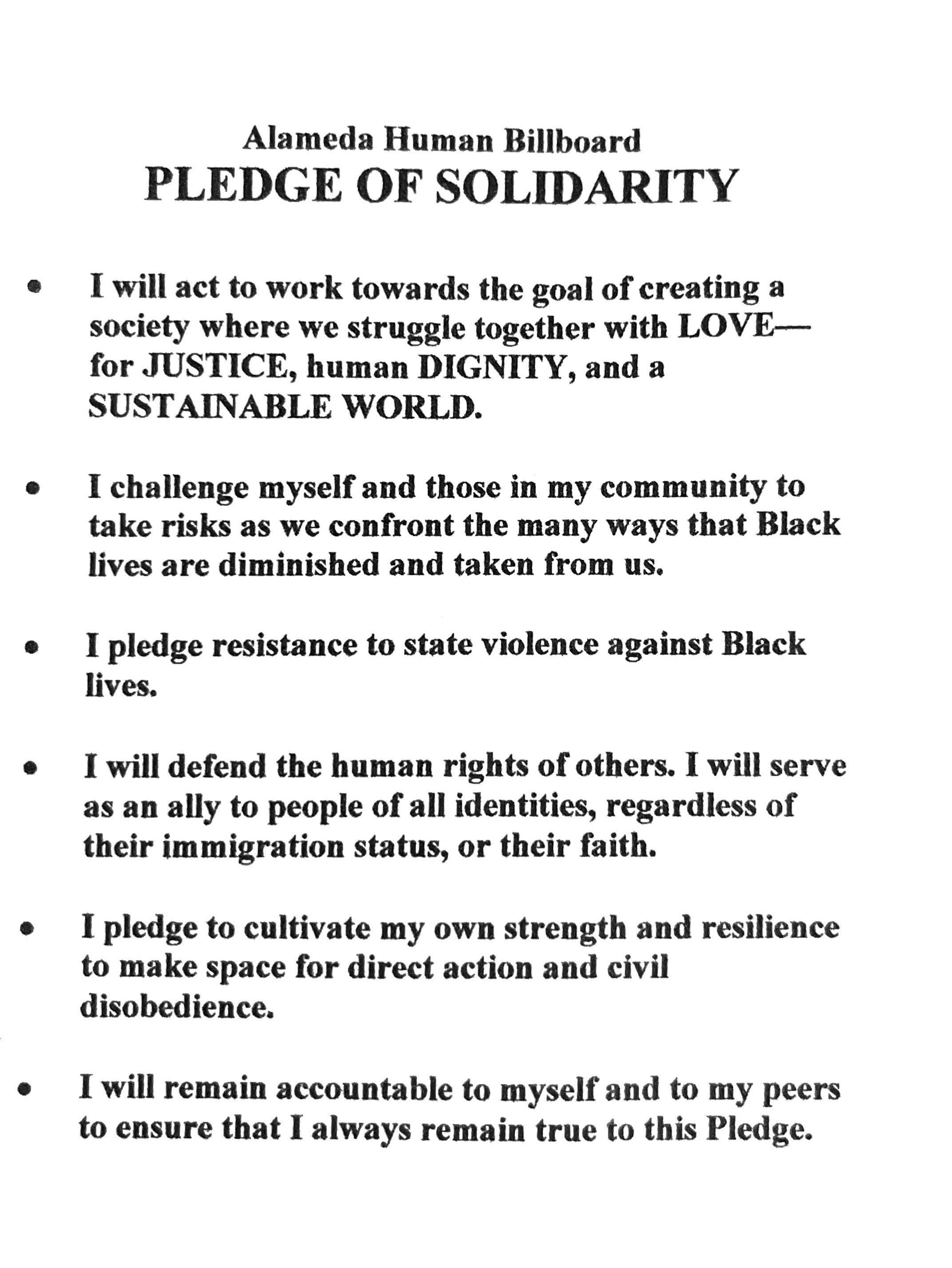 She was a founding member of Alameda Human Billboard Vigils 