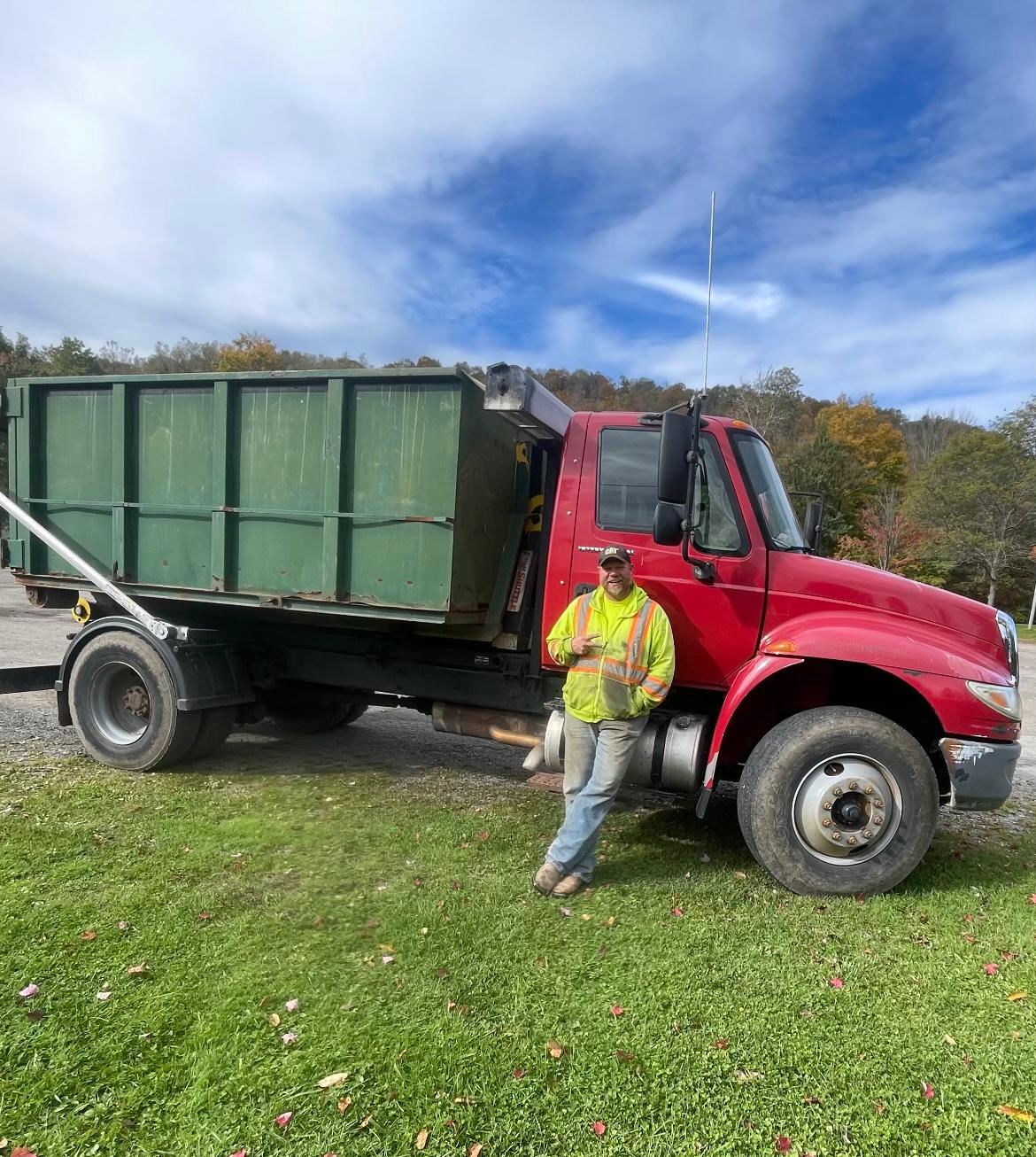 This photo is from one of Jesse’s visits to our skatepark job site in Ellicottville. He helped us out by hauling out some excess dirt from the bowl which he was able to use on a job he was doing down the road. The crew was always stoked any time he rolled by and he was just as fired up to check out the project and help out. He was in his element and has that skid steer dancing and the truck loaded in no time flat! He had the ability to lighten up the workday any time he rolled by and will be missed by the whole crew.