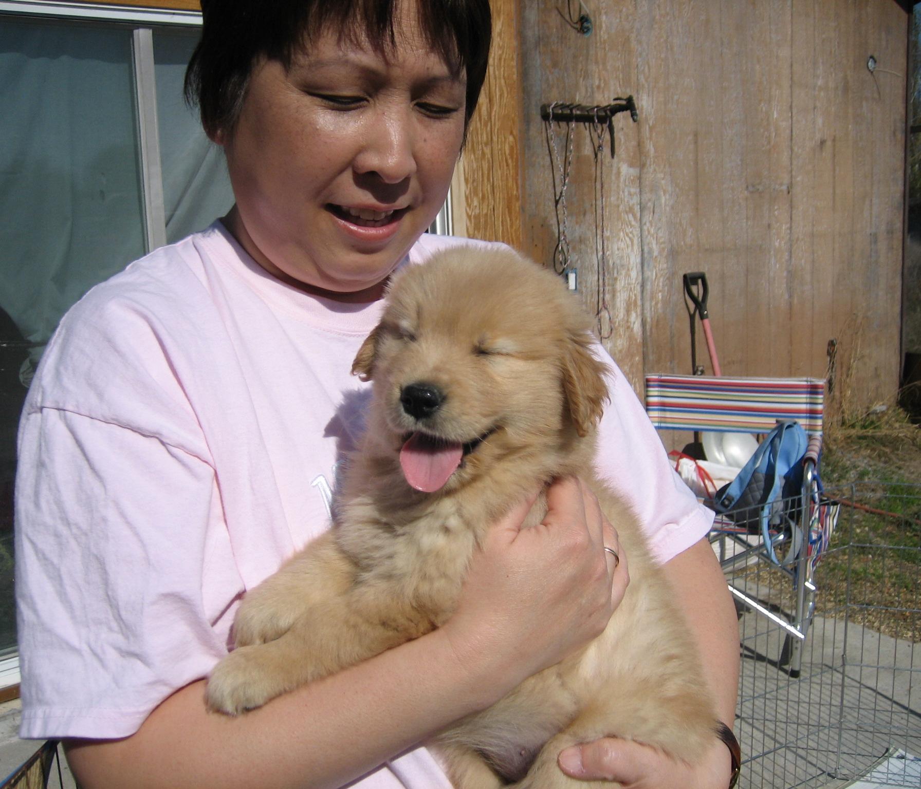 Her favorite dog, Nanako.