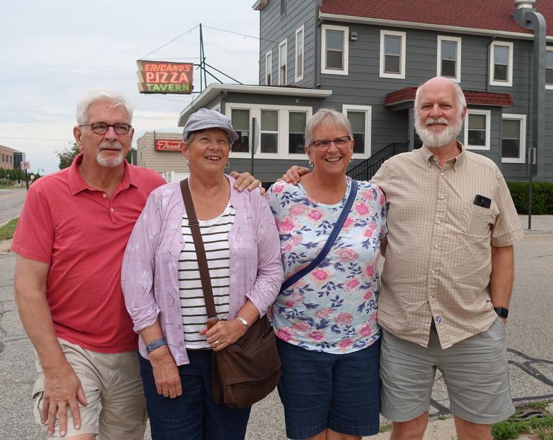My late father, Marti's Uncle Tony, used to say "being the father of the Hoekema family is no picnic," and the same can be said of being the younger sister of three wise-cracking smart-aleck Hoekema boys who loved to trade puns and put-downs with their Hoekema cousins.  Fred seemed to be the perfect foil for all of the family craziness, patient and kind, thoughtful and warm.  I didn't know him well but from what I knew it was clear Marti had found her ideal life companion, guide and partner.  He will be missed.  (The photo is of the four Tony Hoekema kids at a favorite Grand Haven pizza place 3 years ago:  my late brother Jim, who died of pancreatic cancerlast year; sisters Dot and Helen; and me.)