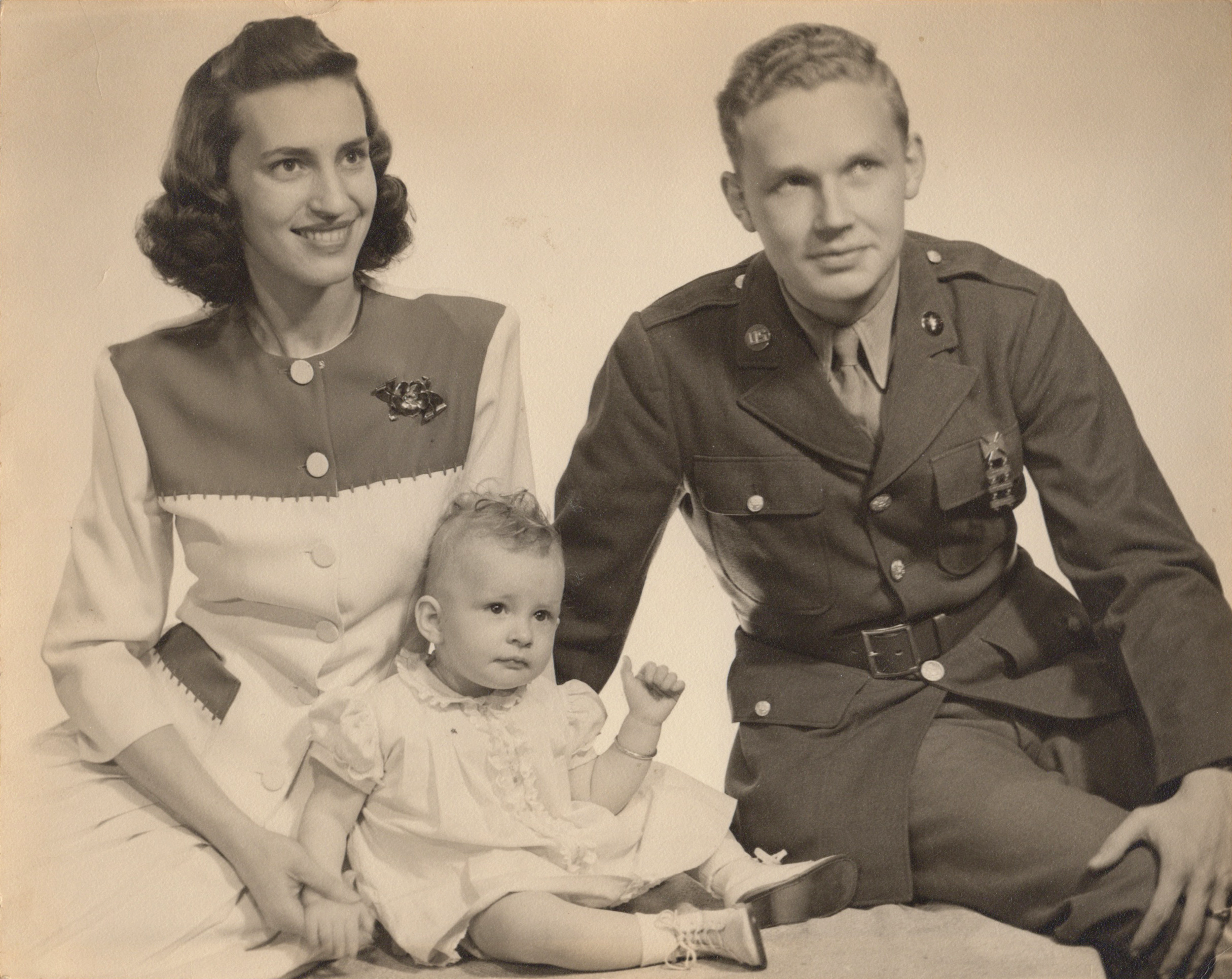 Baby Marsha with parents Kathlyn and Merle Nicholson.