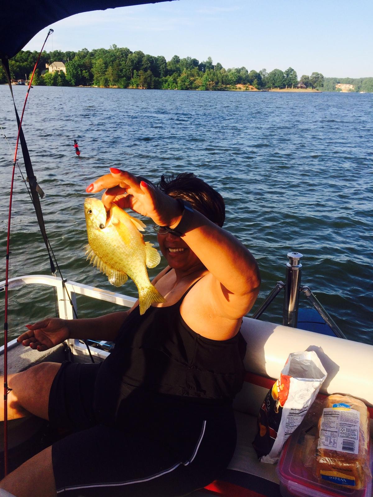 Her favorite sport, fishing