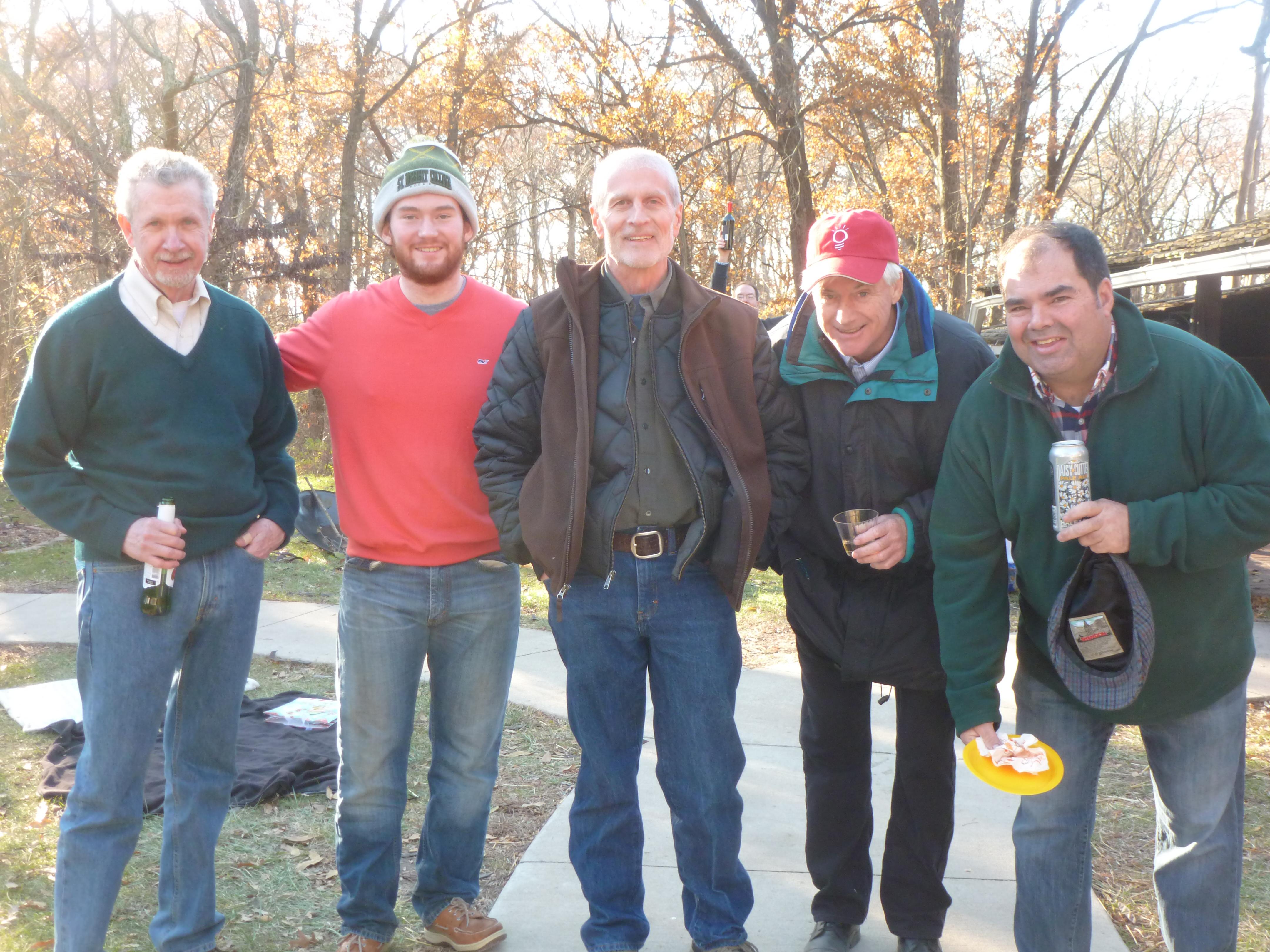 Thanksgiving at Horn Lodge (Macomb, IL). Another beautiful Thanksgiving Day celebrating family! Tim with cousins (Patrick O'Brien and son Hugh) and two brothers-in-law (Dan and Ed).