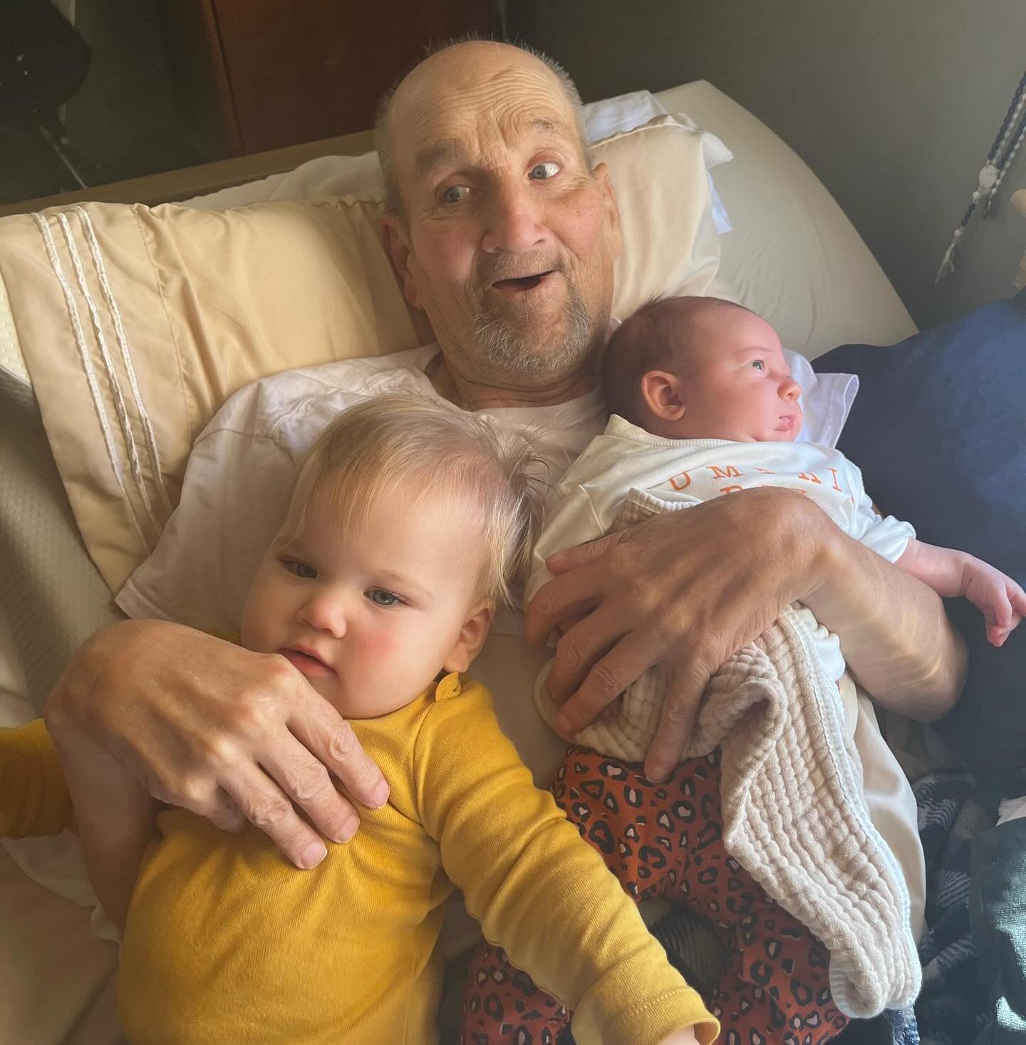 Poppop with his favorite girls, Josie and Kennedy