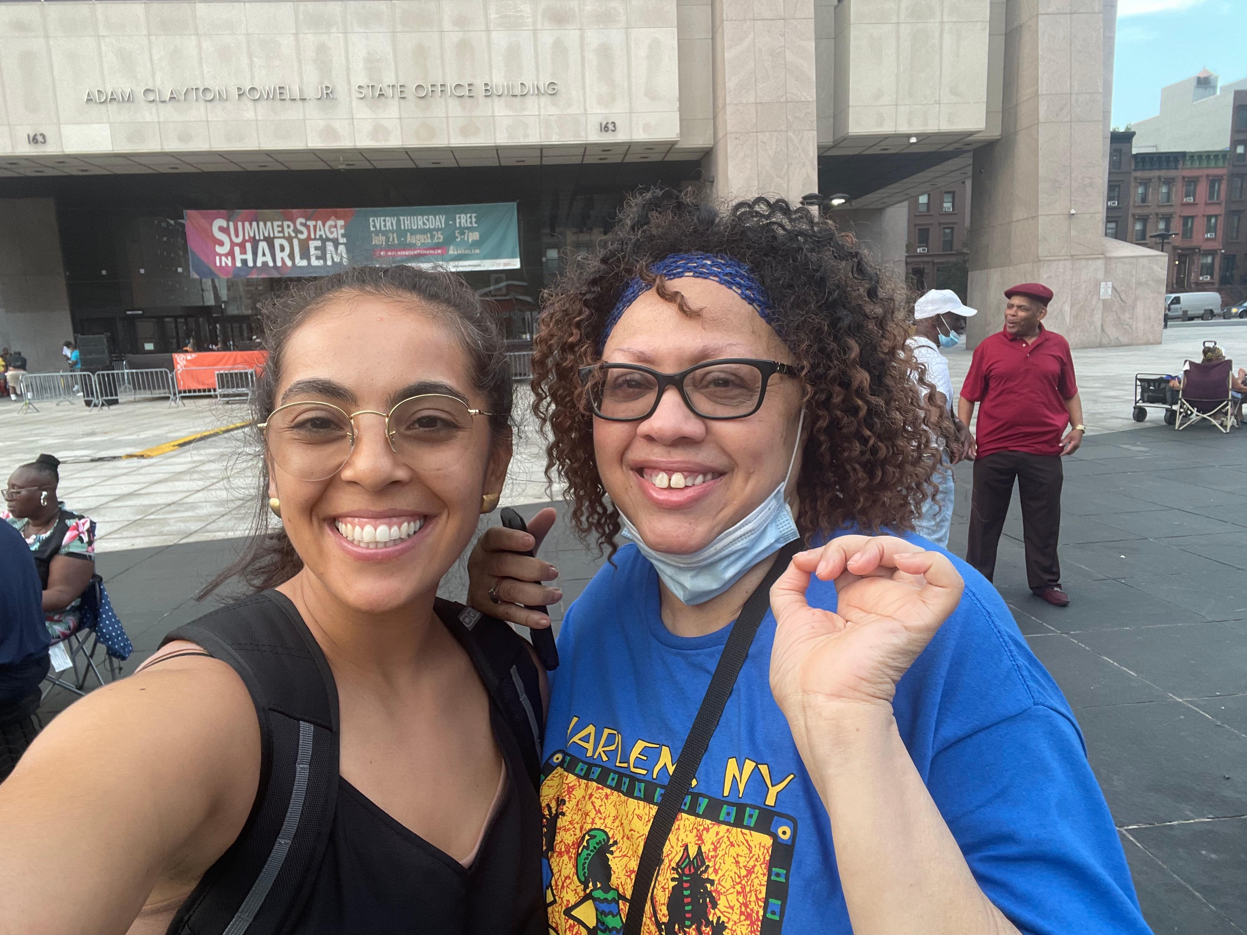 This was on Mama D’s birthday.
We met up to enjoy a summer stage concert that had already happened because we made the mistake and got there and the end time and not the start time. We laughed a lot that evening!
