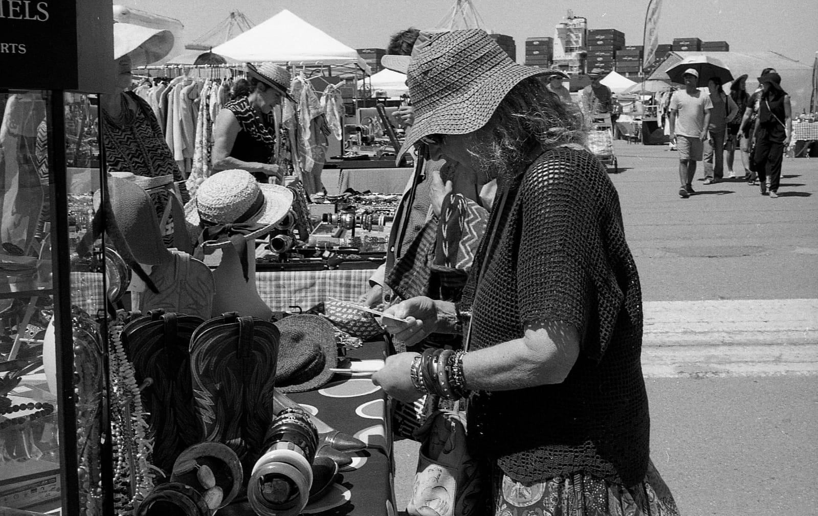 This classic image was taken by cousin Rosamunde of Ruth thrifting, a frequent pastime of hers. 