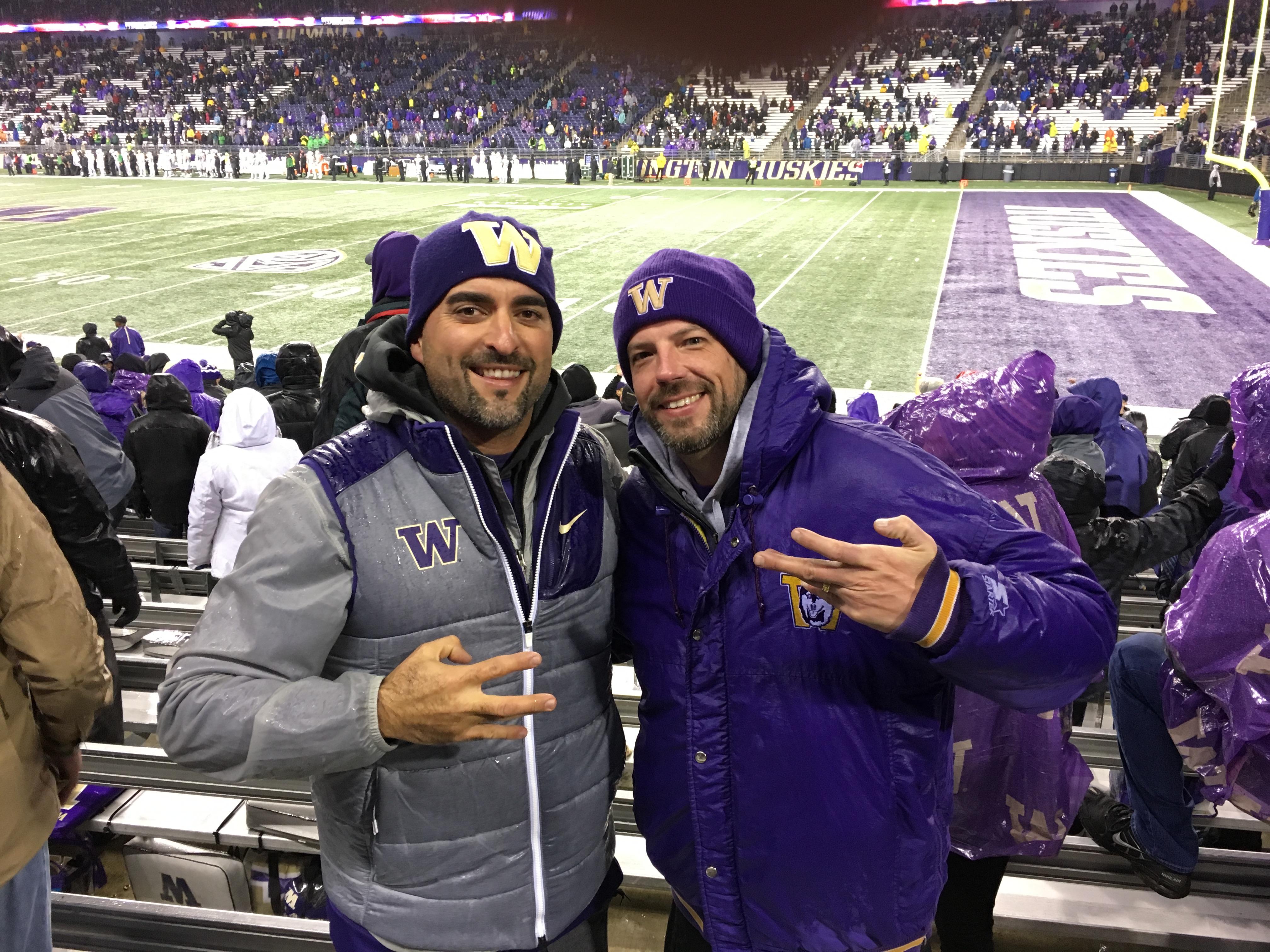 11/4/17 UW 38 Oregon 3
We snag seats up close and were rained on the entire game.