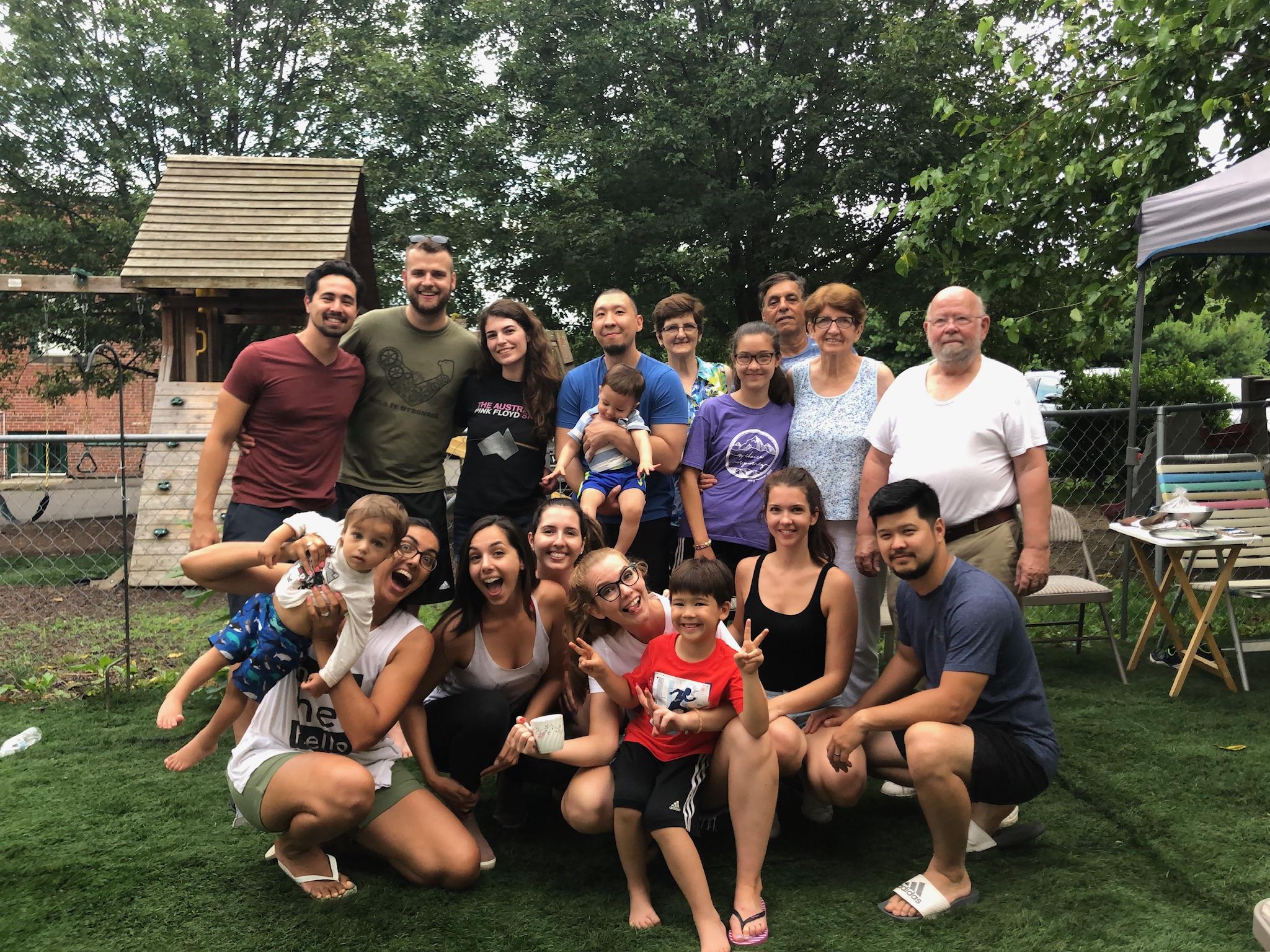 The Zambons, Pimentel's and Thiessen's reunited in the summer. A tight knit group and VERY large family dinners.